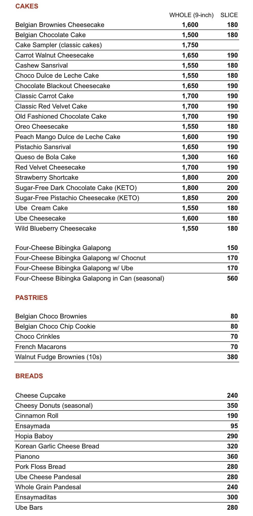 Chef R 71 Menu Chef RV Menu
